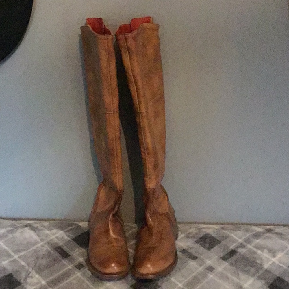 Bed Stu Tan Leather Riding Boots